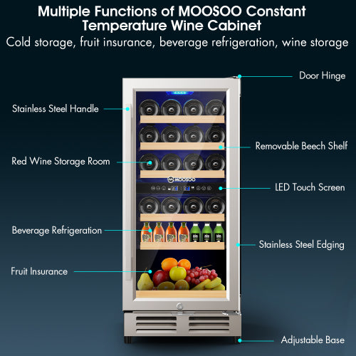 15 Inch Dual Zone Wine Cooler Refrigerator Wine Fridge