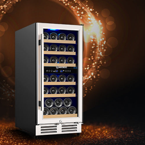 15 Inch Dual Zone Wine Cooler Refrigerator Wine Fridge