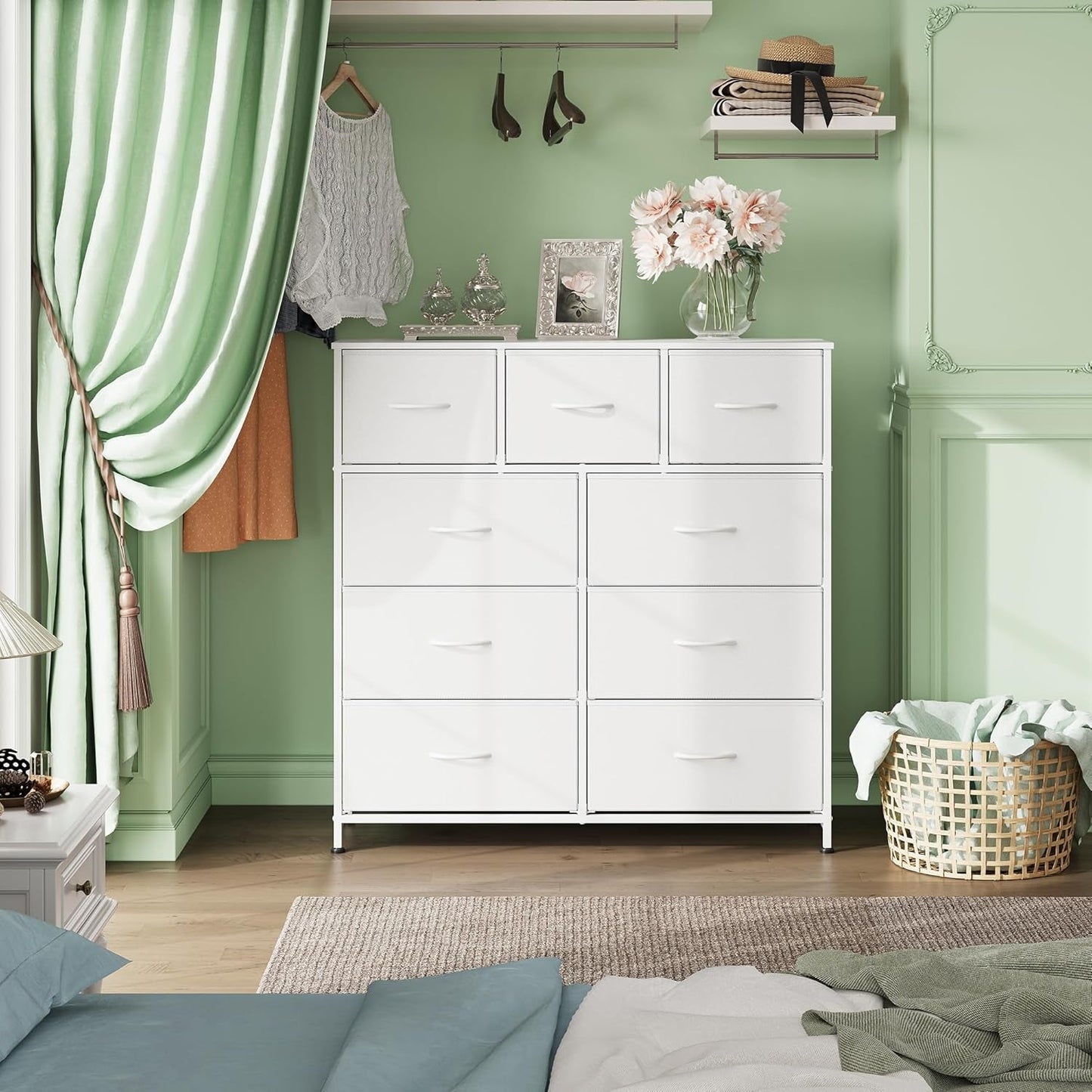 9-Drawer Dresser, Fabric Storage Tower for Bedroom, Hallway, Closet,