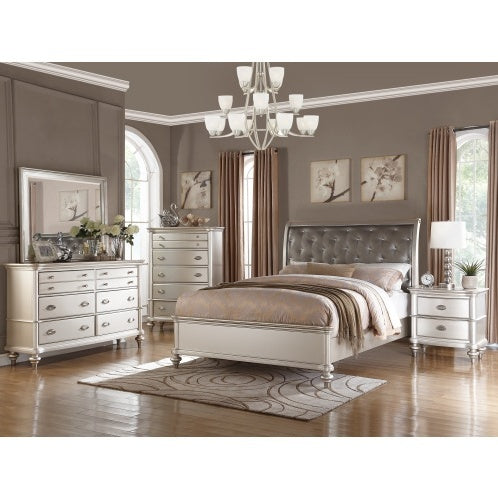 Classic Bedroom Elegant Nightstand Beige White Finish Or Antique