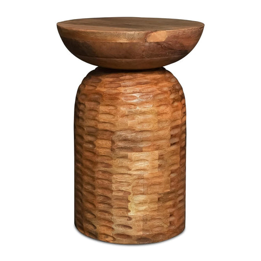  Solid Mango Wood 13-Inch Wide Round Table (Natural)